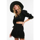 Trendyol Black Lace Detailed Frilly Voile Bottom Top Set Cijene