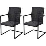 Maison Chic Nihajni Jedilni stoli - Vzorci stoli 2 kosa črno umetno usnje A1541, (22031073) | Shoptok.si