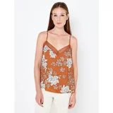 Camaieu Brown Flowered Top - Women