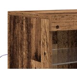  Stranski kabinet z LED lučmi Stari les 202x37x67 cm predelan les | Shoptok.si
