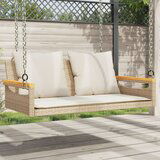  The Living Store Gugalna klop z blazinami bež 109x62x40 cm poli ratan - Gugalna Klop, (21495195) | Shoptok.si