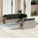 vidaXL 7-dijelni set vrtnih sofa svjetlosivi od poliratana | shoptok.hr
