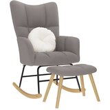 vidaXL Stolica za ljuljanje s osloncem za noge od tkanine smeđesiva | shoptok.hr