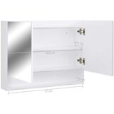 vidaXL LED kopalniška omarica z ogledalom bela 80x15x60 cm MDF | Shoptok.si