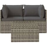  3-dijelna vrtna garnitura od poliratana s jastucima siva | shoptok.hr