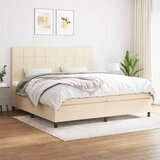 vidaXL Krevet s oprugama i madracem krem 200 x 200 cm od tkanine Cijene