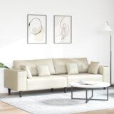  Baršunasta sofa s jastukom s jastukom Krem 208 cm Baršun Cijene