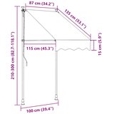Tenda na ručno uvlačenje 100 cm narančasto-bijela prugasta | shoptok.hr