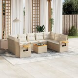 Maison Chic Seti vrtnega pohištva - Vrtna garnitura - Vrtni pohištvo set 10-delna z blazinami bež poli ratan, (21819416) | Shoptok.si