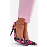Boto Embellished High Heels Sandals With Roses Black Vevessa | Shoptok.si