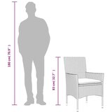 3-dijelni bistro set s jastucima smeđi od poliratana i stakla | shoptok.hr