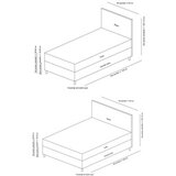 Hanah home Motya 90 x 190 - Light Grey Light Grey Single Bed Base & Headboard | ePonuda.com