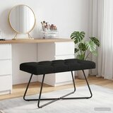  Klupa s gumbastim tkanjem Crna 80 x 40 x 46 cm Tkanina | shoptok.hr