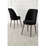Hanah home set trpezarijskih stolica Jaxe 8 kom, crna tkanina Babyface, braon metalne noge | Eponuda.com