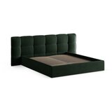 Micadoni Temno zelena oblazinjena zakonska postelja s prostorom za shranjevanje z letvenim dnom 180x200 cm Eric – | Shoptok.si