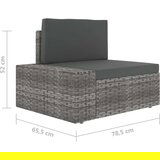  Sedežna garnitura 6-delna z blazinami siv poli ratan | Shoptok.si