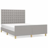 vidaXL Posteljni okvir z vzglavjem svetlo siv 140x190 cm blago, (20737272) Cene
