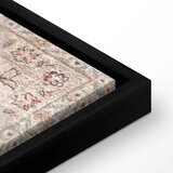  Slika - Sand carpet - worn Persian carpet with rich decorative motifs 60x40 U crnom drvenom okviru | shoptok.hr