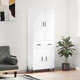 vidaXL Visoka omara bela 69,5x34x180 cm inženirski les | Shoptok.si