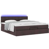 vidaXL Otomanski krevet s madracem i LED tamnosmeđi 180x200 cm tkanine | shoptok.hr