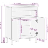  Kreveta Finš acacije smeđa 60 x 33 5 x 75 cm Čvrsto drvo manga | shoptok.hr