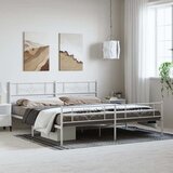  Metalni okvir kreveta uzglavlje i podnožje bijeli 183x213 cm | shoptok.hr