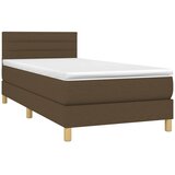  box spring s madracem LED tamnosmeđi 90x200 cm tkanina | shoptok.hr