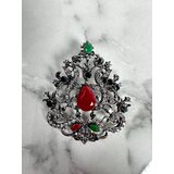 Kesi Brooch XZ459-191 silver + red | shoptok.hr