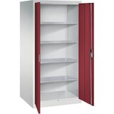 C+P Delavniška omara s krilnimi vrati, VxŠxG 1950 x 930 x 800 mm, svetlo sive / rubinasto rdeče barve | Shoptok.si