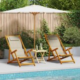 vidaXL Zložljivi plažni stoli Set 2 Taupe | Shoptok.si