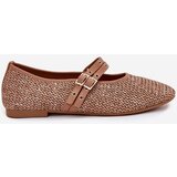 Boto Ballet Flats With Weaving And Straps Khaki Partheda | Shoptok.si