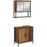  3-dijelni set kupaonskog namještaja od starog drva i inženjerske ploče | shoptok.hr