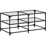  Stolić s prozirnom staklenom površinom 98,5x50x45 cm čelik | shoptok.hr