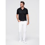 Ombre Stylish men's stretch fabric polo shirt - black | Shoptok.si