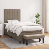  Box spring postelja z vzmetnico taupe 100x200 cm blago, (20894696) Cene