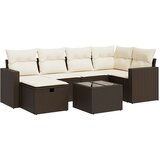 Maison Chic Seti vrtnega pohištva - Vrtna garnitura - Vrtni pohištvo set 7-delna z blazinami rjav poli ratan, (21801997) | Shoptok.si