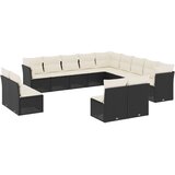 vidaXL 13-dijelni set vrtnih sofa s jastucima poliratan crni | shoptok.hr