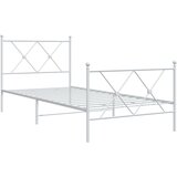  The Living Store Kovinski posteljni okvir z vzglavjem in vznožjem bel 90x200 cm - Posteljni Okvir, (21501024) | Shoptok.si
