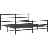 Metalni okvir kreveta s uzglavljem i podnožjem crni 193x203 cm | shoptok.hr