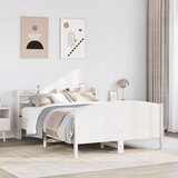Maison Chic Posteljni okvir - Dvoposteljna postelja - Zakonska postelja brez vzmetnice bel 140x190 cm trdna borovina-J11394, (21771782) | Shoptok.si