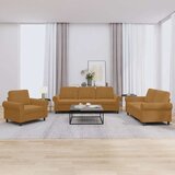  3-dijelni set sofa s jastucima smeđi baršunasti | shoptok.hr