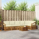  Set vanjskih sofa 7 kom. Prirodna i krem Poliester | shoptok.hr