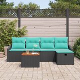  Sjedeća garnitura za vrt 6 kom. Crna poliratan 233 x 117 x 85 cm | Shoptok.si