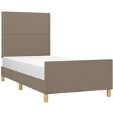  Okvir za krevet s uzglavljem smeđesivi 90x190 cm od tkanine | shoptok.hr