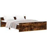  The Living Store Posteljni okvir z vzglavjem in vznožjem dim. hrast 140x200 cm - Posteljni Okvir, (21454064) | Shoptok.si