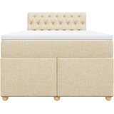  Krevet s oprugama i madracem krem 120 x 200 cm od tkanine | shoptok.hr