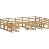  Set vanjskih sofa 10 pcs Bijela Čvrsto drvo akacije | Shoptok.si