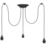 vidaXL obesek svetilka s 3 nosilci E27 Črna kovina | Shoptok.si