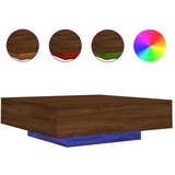 Maison Chic Klubska mizica - kavna mizica - Nizka mizica z LED lučmi rjavi hrast 100x100x31 cm, (21751979) | Shoptok.si