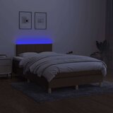  Krevet s oprugama i madracem LED tamnosmeđi 120x190 cm tkanina | shoptok.hr